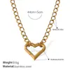 Colar Coração Vazado Francês Mais Vendido Aço Inoxidável Banhado a Ouro Real 18K Pulseira Simples Elegante Estilo Ins Transfronteiriço