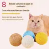 Bola de sisal de brinquedo para gatos com penas Molar resistente a mordidas de gato Brinquedo para fazer som Bola de arranhões para gatos Suprimentos para animais de estimação