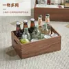 Caja de Almacenamiento de Escritorio de Madera Maciza de Nogal Negro Caja de Almacenamiento Cosméticos Documentos Libros Artículos Varios Organización del Hogar Caja de Madera Cesta