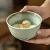 Cuencos de Arroz Cerámicos para Uso Doméstico, Vajilla Vintage, Alto Valor Estético, Cuencos Pequeños de Flor de Cerezo, Cuencos al por Mayor en Stock, Cuencos Comerciales para Postre