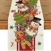 Camino de Mesa Navideño Estampado Digital Copo de Nieve Árbol de Navidad Tela para Cubrir Mueble de TV Tela de Decoración de Mesa Suministro Transfronterizo