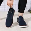 Zapatos Casuales para Hombre con Parte Superior de Malla Tejida Transfronteriza, Cómodos y Transpirables, Slip-On, Ligeros, Estilo Europeo Británico