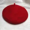 Otoño e Invierno Nuevo Moda Coreana para Mujer Boina de Piel Sintética de Conejo Color Sólido Sombrero Grueso Cálido Sombrero de Yema Artístico Retro