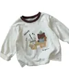 Camiseta Infantil de Manga Longa ~ Novo Estilo Primavera e Outono Fofa com Gola Redonda para Meninos e Meninas, Camiseta Básica Stylish e Versátil para Bebês