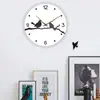 Reloj de Pared Moderno y Sencillo Pájaro Nórdico Moda para el Hogar Reloj Creativo Manecillas de Madera Maciza Silencioso Personalizado Reloj de Cuarzo