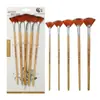 Pincel de nailon para acuarela, tiza transfronteriza, para comercio exterior, juego de 10 pinceles para óleo, varilla roja, varilla azul, pluma pigmentada