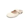 Verano Perezoso~ Mocasines Planos de Cuero Suaves y Lindos con Correa Ancha y Punta Redonda para Mujer