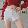 Novos Jeans Femininos da Moda de Cintura Baixa com Bordas Desfiadas, Shorts Jeans Ultra-Curtos Estilo Coreano para Mulheres