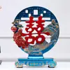 Decoración de Pantalla Roja con Personaje "Feliz" para Sala de Estar en Casa, TV, Gabinete de Vino, Regalo de Inauguración, Boda, Adorno de Personaje "Fu"