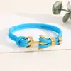 Pulsera de Cuerda Ajustable Tejida a Mano Estilo Milán con Ancla Nueva de Acero Inoxidable Transfronteriza Europea y Americana Pulsera de Cuerda para Mano Ajustable Pulsera de Joyería para Hombres y Mujeres