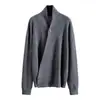 Chamarra Suéter para Hombre para Primavera y Otoño, Marca de Moda Estilo Japonés, Cárdigan de Punto Pesado Holgado con Cuello Alto, Prenda Superior Versátil Casual