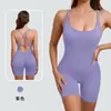 20 Cores Europeu e Americano Primavera e Verão Nude Macacão de Alça Yoga Feminino Macacão Esportivo de Fitness de Alta Intensidade