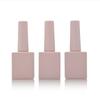 Fabricante de Botellas Vacías Cuadradas Rosas para Esmalte en Gel de Uñas de 10 ml/15 ml con Tapa de Esmalte en Polvo Escarchado y Pincel, Exclusivamente para Ventas Transfronterizas