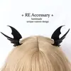 Gótico vintage mago bruxa grande borboleta grampo de cabelo Diablo lolita demônio asas de morcego par acessórios de cabelo