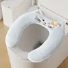 Cubierta para asiento de inodoro, adecuada para todas las estaciones, impermeable, diseño de media cubierta, tipo adhesivo, para uso doméstico