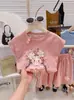 Estilo Novo de Verão 2025 Roupas Fofas de Manga Curta e Shorts Estilo Coreano Conjunto de Duas Peças Fashion e Fresco