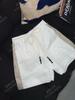 26 Shorts Deportivos Casuales de Mezcla con Cordón y Cintura Elástica, Rayados, Teñidos en Hilo de Lino Fino, Moda de Principios de Primavera, Nuevo Estilo