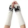 Guantes de Lana Sin Dedos Cabeza de Conejo G-6 Transfronterizos Otoño e Invierno Nuevos Calientes para Escribir Moda Mangas para Brazos para Hombres y Mujeres Mangas Tejidas