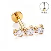 Aretes de Aleación de Titanio F136 Estilo Diente Largo, Aretes Finamente Tallados para Cartílago con Circonita, Piercings para Labio, Joyería para Piercings Corporales de Titanio G23