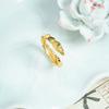 Anillo de oro arena de Vietnam transfronterizo estilo palaciego retro patrón de diamantes anillo abierto con forma de serpiente joyería femenina marea nacional que no se desvanece a largo plazo