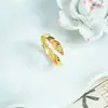 Anillo de Oro Arena Vietnamita Transfronterizo, Anillo Abierto con Patrón de Diamantes Retro Estilo Palacio con Forma de Serpiente para Mujer, Joyería Moderna y Duradera