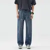 Ropa de Hombre Fengshe/2026 Primavera y Otoño Tela con Patrón de Bambú Horizontal y Vertical Estilo Doble Laca Gris-Blanco Jeans Estilo Delgado de Verano