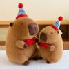 Kapibala boneca de pelúcia grande chapéu de aniversário capivara boneca mochila kapibala bar pano boneca presente de aniversário
