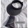 Chapéu de Sol de Verão Vazio na Parte Superior Cobertura Facial UV Chapéu Anti-UV para Ciclismo Feminino Cor Doce Dobrável Chapéu Ventilador