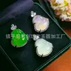 Pingente de Calcedônia Natural Totalmente Cravejado com Diamantes Buda Maitreya Joias Colar Risonho Ornamento de Pingente de Ágata Jade