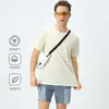2026LULU Camiseta Deportiva de Manga Corta con Cuello Redondo para Hombre, Fresca, de Secado Rápido, para Entrenamiento, Fitness, Transpirable, Holgada, para Correr