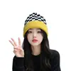 Gorro de Lana Tejido para Mujer Otoño e Invierno Versátil Circunferencia de Cabeza Grande Verde Holgado Ins Moda para Adelgazar la Cara Juego de Guantes
