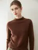 Suéter de Cachemira de Alta Gama para Mujer, de Punto, Cuello Medio Alto con Borde Enrollado, Color Sólido, Versátil, Suave y Cómodo, 100% Cachemira Pura