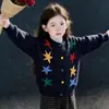 Jaqueta Suéter Fashion Estilo Coreano para Meninas, Cardigã Casual Versátil Novo para Outono para Crianças, Tricô para Menininhas