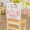 Funda para Silla Taburete Pequeño de Jardín de Infancia con Bolsa de Almacenamiento Integrada, Funda para Silla con Patrón de Animales Lindos, Funda para Asiento Ecológica y Segura