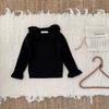 Suéter Base de Punto Redondo con Cuello de Volantes de Doble Capa Estilo Ins para Niñas, Suéter de Punto Base de Alta Elasticidad para Bebé Niña