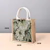 Bolsa de lona estilo retro pintada al óleo a medida, gran capacidad, perfecta para ir de compras, con cierre magnético oculto, y disponible con impresión de logotipo
