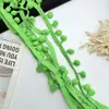 Em Estoque 35 Cores Guarnição de Renda com Pompons 1cm Canto Reto Cortina de Bolas Tecido Colorido com Pompons Decoração DIY Direto do Fabricante
