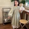 Vestido de Niña con Mangas Abullonadas, Vestido Largo de Princesa, Nuevo Estilo Primavera y Otoño 2026, Ropa Infantil de Comercio Exterior al por Mayor