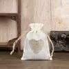 Bolsa de cáñamo con cordón de lino bolsa para botella de vino de lino bolsa de regalo de imitación de lino con cordón venta al por mayor de fábrica