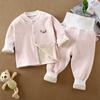 Traje Infantil Quente com Forro de Fleece Espessado Outono e Inverno Novo Roupa Íntima Base Sem Ossos para Bebês Meninos e Meninas Roupas e Calças de Outono