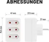 Un enchufe conmutado de 3 vías estándar alemán Convertidor de potencia enchufe de pared estándar europeo Enchufe europeo Turquía Portugal 16a
