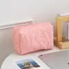 Nova Bolsa de Maquiagem Acolchoada Floral Feminina Necessaire de Viagem Portátil Bolsa de Armazenamento para Cosméticos Batom Carteira