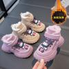 Botas de Nieve Kuromi para Niños Invierno 2024 Nuevo Terciopelo Engrosado para Hombres y Mujeres Medianas y Grandes Ropa Exterior de Algodón Zapatos de Algodón Impermeables