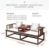 Juego Grande de Mesa y Sillas para Té, Combinación de Cama Luohan, Una Mesa y Cinco Sillas, Mesa de Té de Oficina, Uso en el Hogar, Mesa de Té de Madera Maciza Estilo Zen Nuevo Chino