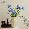 Flor Artificial Iris PU Estilo Pintura al Óleo Francesa Material de Flor para Boda Decoración de Boda Muebles para el Hogar Flor Falsa Flor de Iris