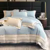 Clase de Lujo Ligero Ropa de Cama 100% Algodón de Fibra Larga Cepillado Bordado Juego de Cuatro Piezas Funda de Edredón Súper Suave Engrosada Cama Algodón Puro