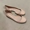 Primeiro Encontro Jifa Retro Francês Vermelho Sapatos Baixos de Salto Único Femininos Versáteis Moda Slip-on Bico Redondo Sapatos Baixos