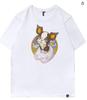Camiseta feminina estampada estilo europeu casual manga curta