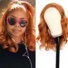 Moda Transfronteriza Peluca Europea y Americana para Mujer Larga Corta Rizada con Encaje Frontal