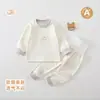 Conjunto de Ropa Interior Térmica de Fibra de Jengibre Cálida para Bebés, Cintura Alta, Clase A, Suave y Transpirable para Otoño e Invierno